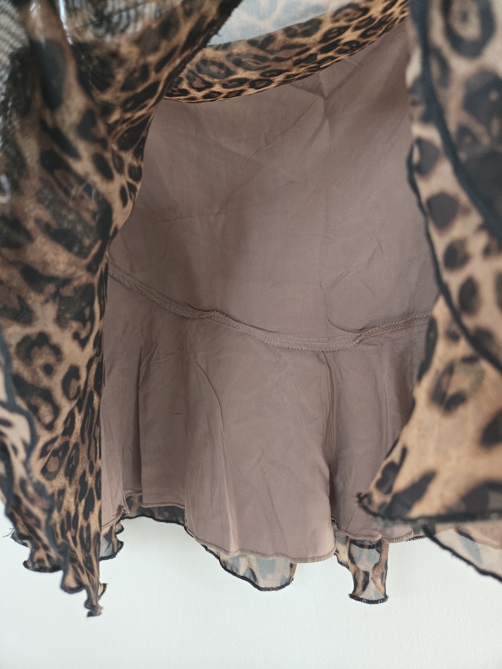 Princess Polly leopard print ruffle mini skirt, brown & black, size 10, new - Picture 8 of 8